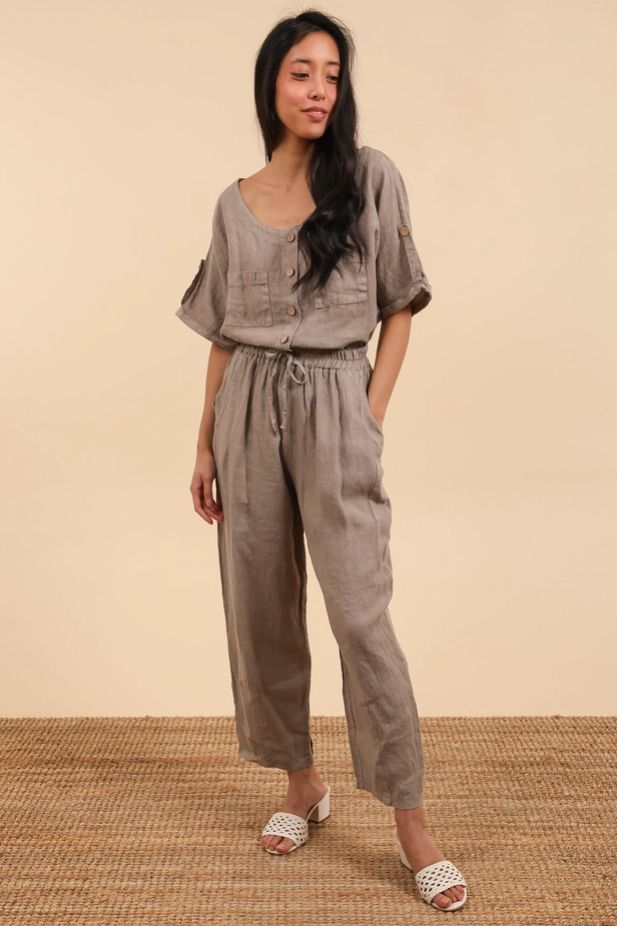 Cropped Linen Pants