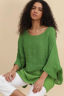 Rosebud Linen Top