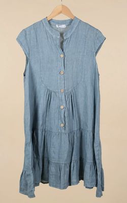 Tiered Linen Dress