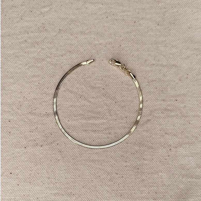 18KGF 2.0mm Herringbone Bracelet
