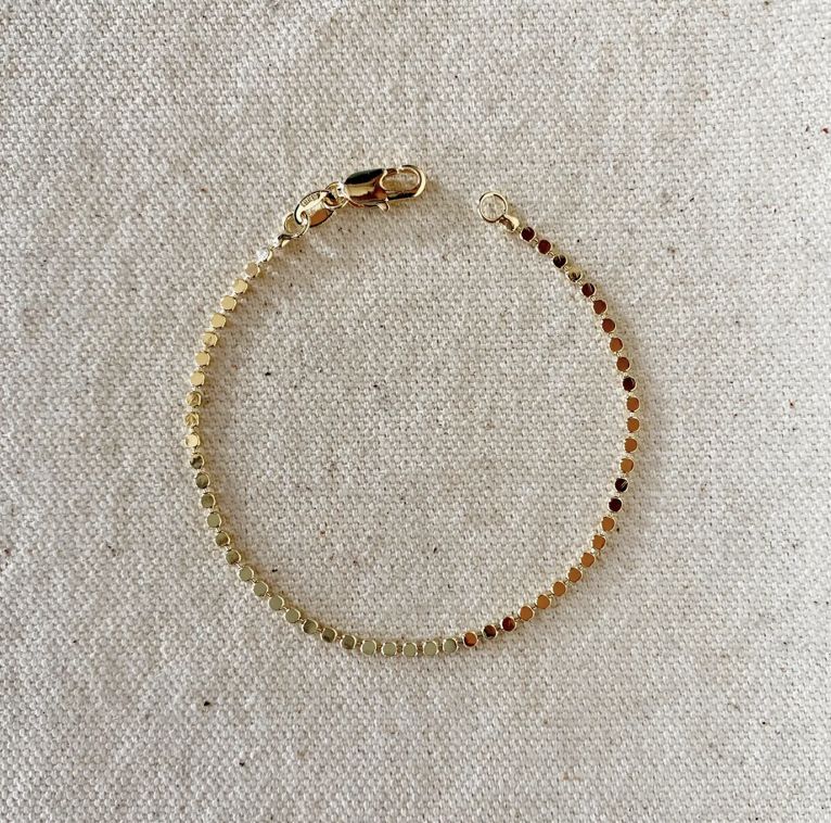 18KGF 2mm Dot Ball Bracelet
