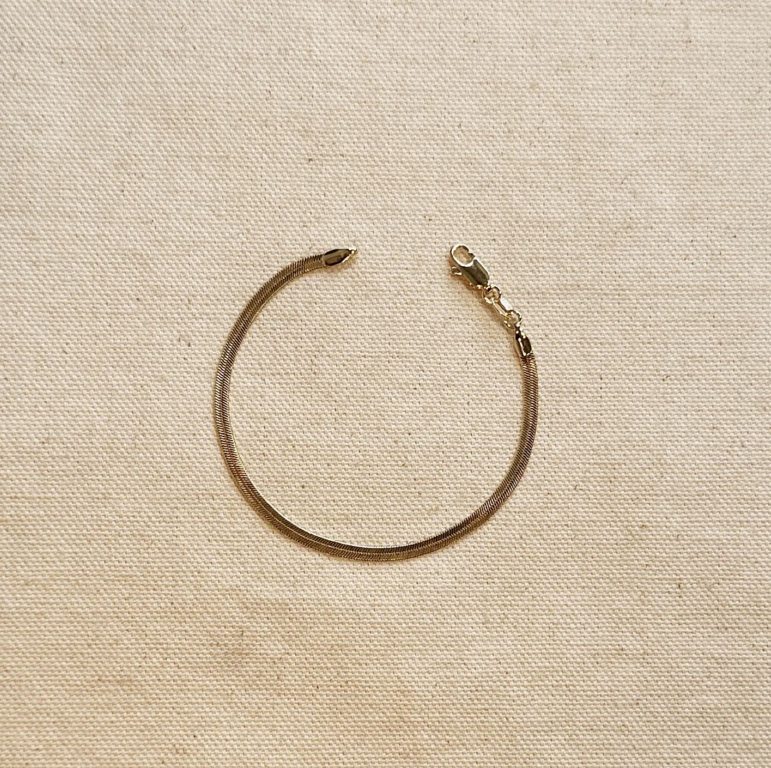 18KGF 3mm Herringbone Bracelet