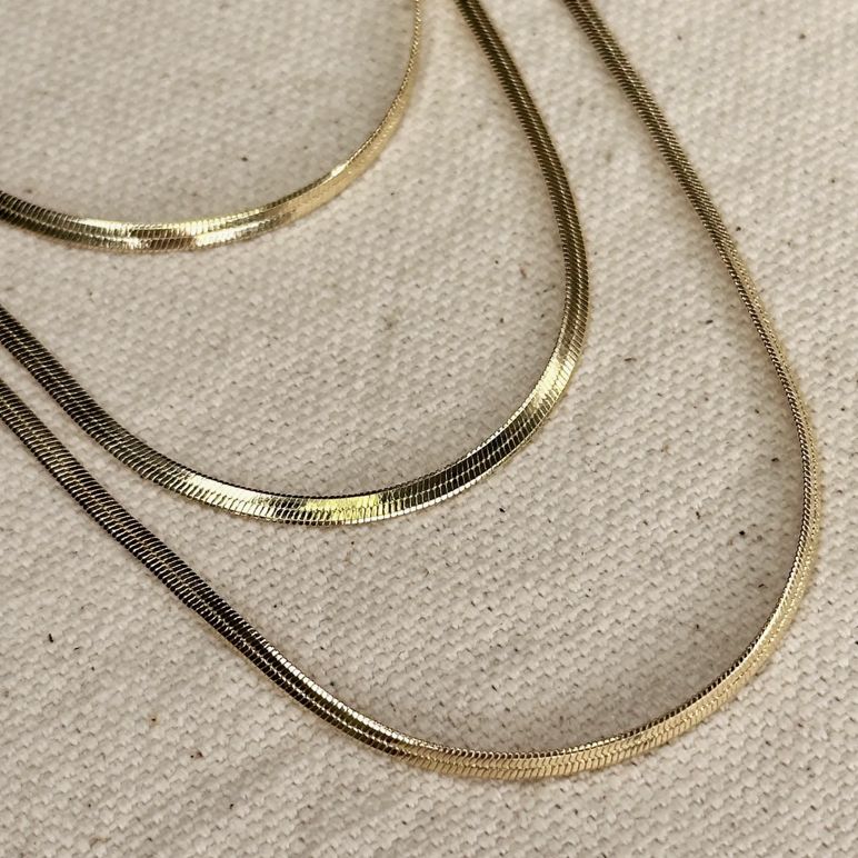 18KGF 2mm Herringbone Chain