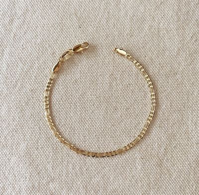 18kgf 2.5mm Flat Figaro Bracelet