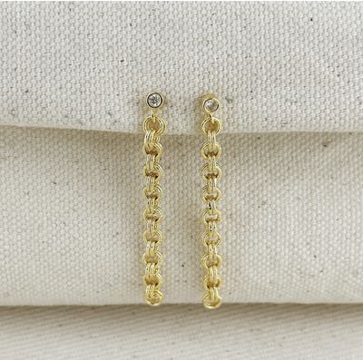 18KGF Double Rolo Chain Earrings