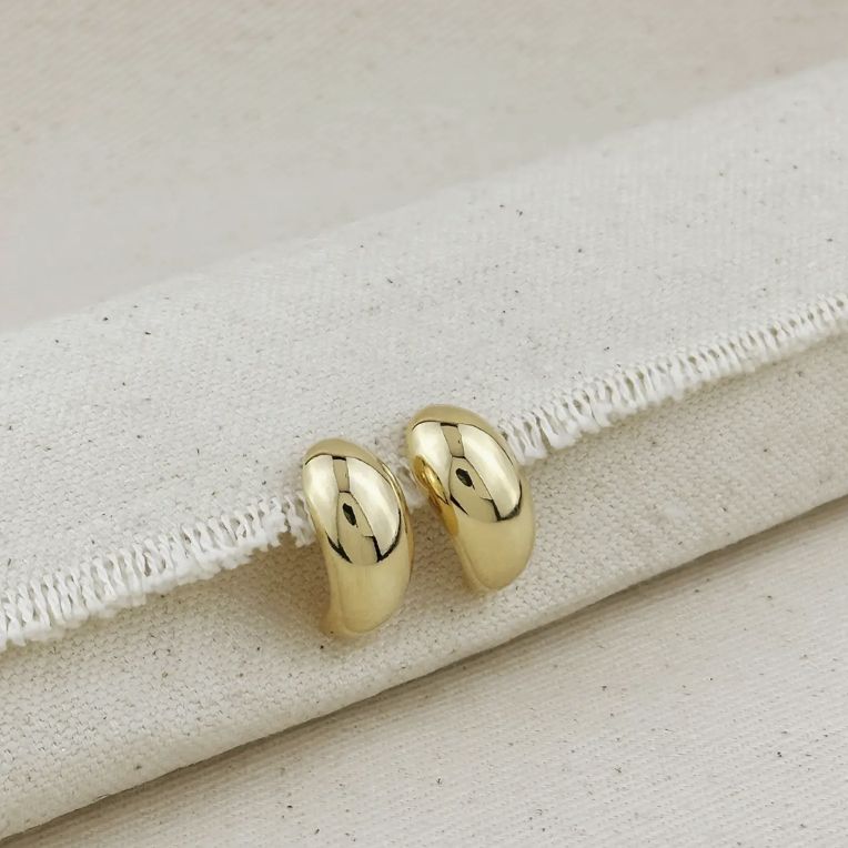 18KGF Medium Dome Earrings
