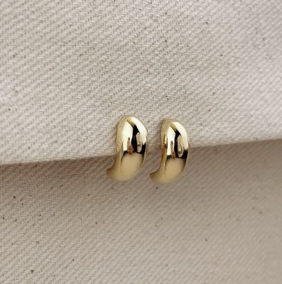 18KGF Polished Curved Small Stud Earrings