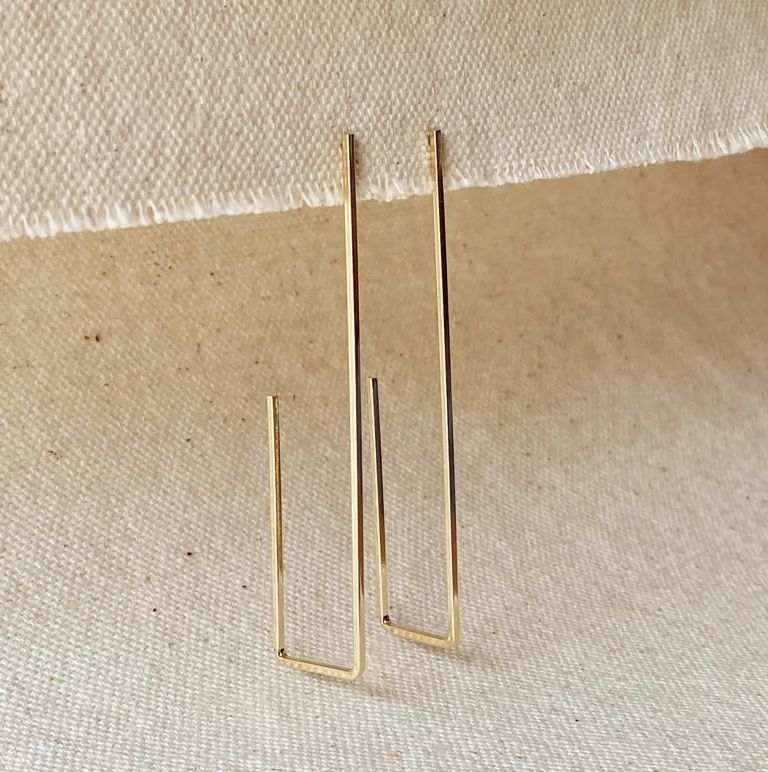 18KGF Rectangle Shaped Earrings