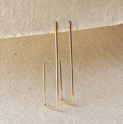 18KGF Rectangle Shaped Earrings