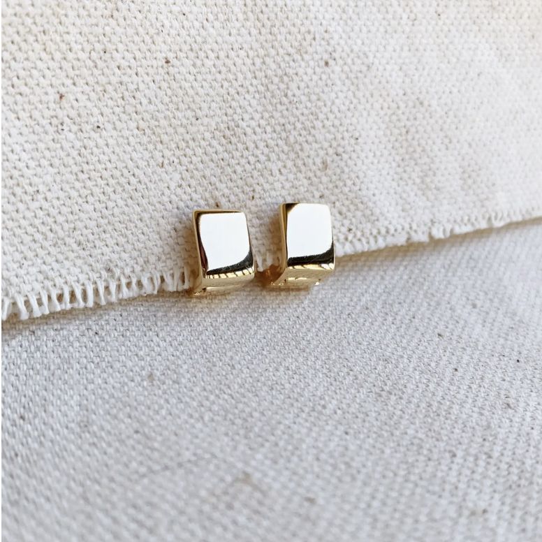 18KGF Square Clicker Earrings
