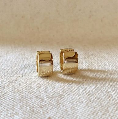 18KGF Chunky Flat Clicker Hoops