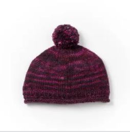 Yoko - Wool Knit Beanie, Colour: Blackberry