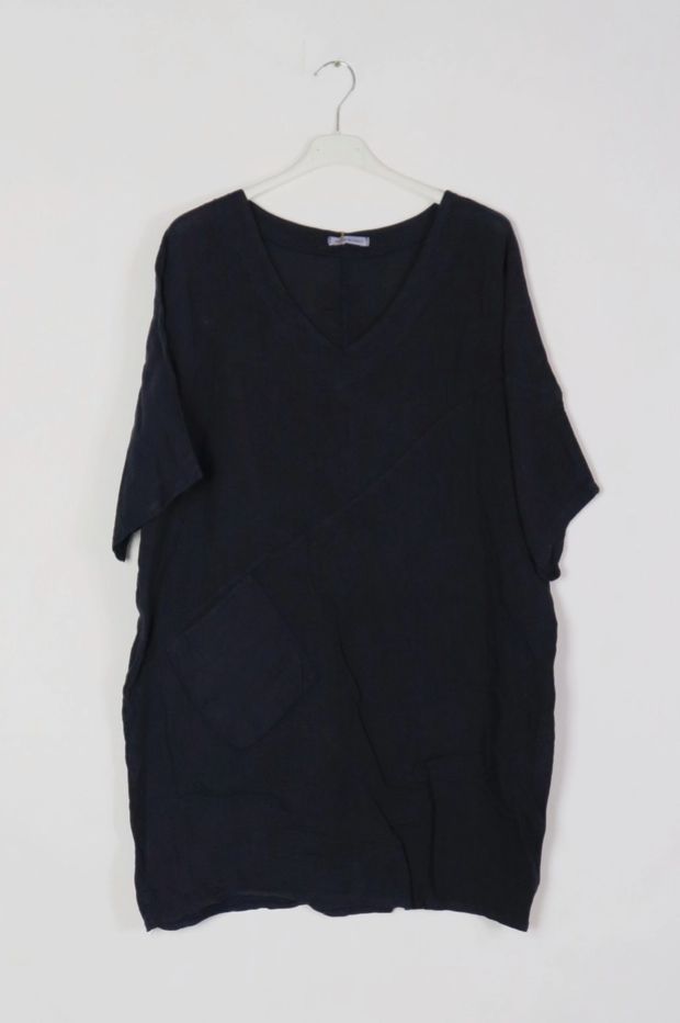 Woodland Linen Tunic, Colour: Black