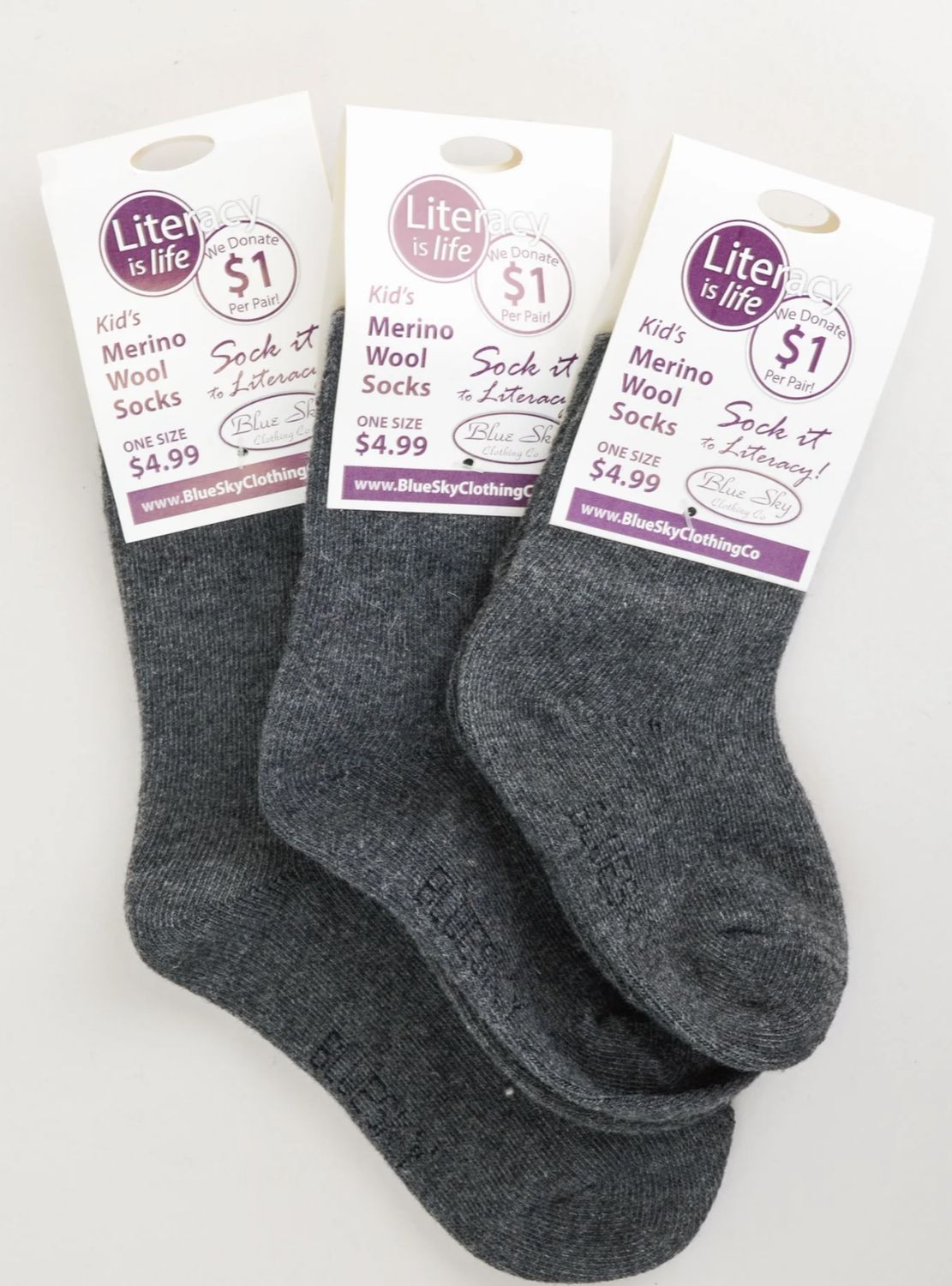 Merino Wool Socks - Children, Colour: Charcoal, Size: Infant