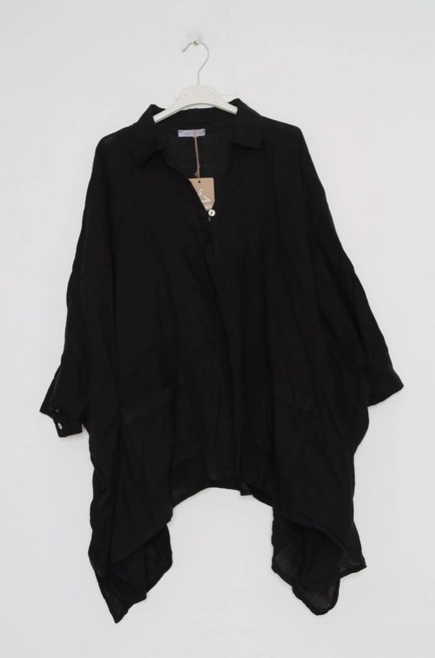 Orchid Linen Tunic, Colour: Black