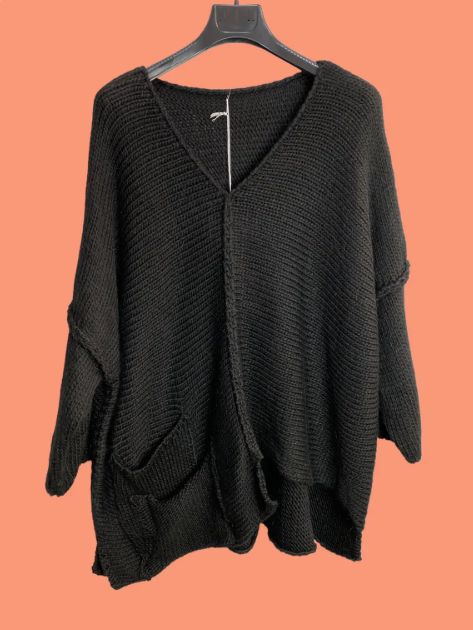 Twig Alpaca Sweater, Colour: Black