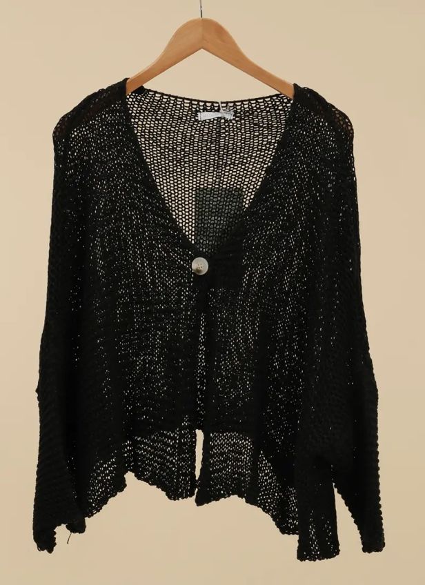Cotton Cardigan, Colour: Black