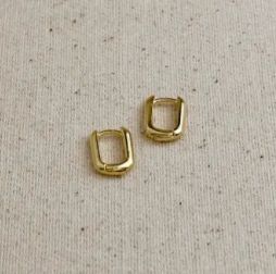 18KGF Oblong Hoops, Size: 10mm