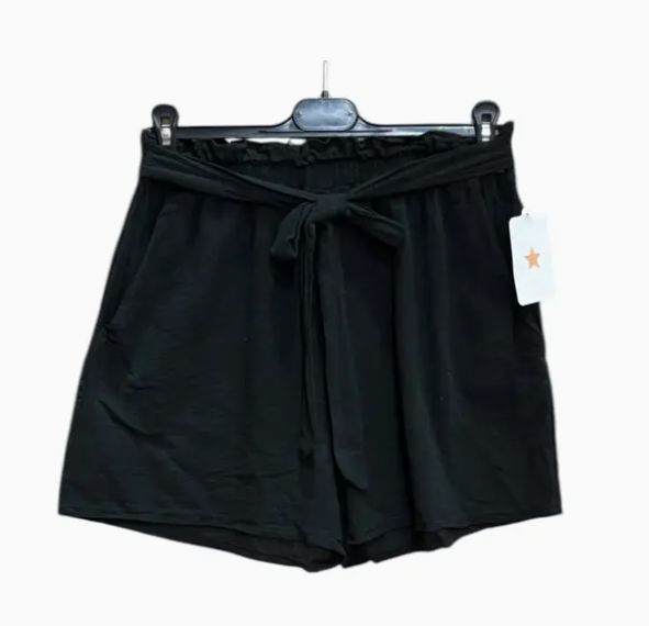 Faded Cotton Shorts, Colour: Black