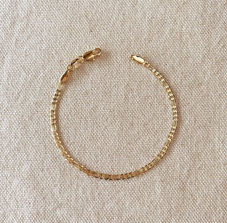 18kgf 2.5mm Flat Figaro Bracelet