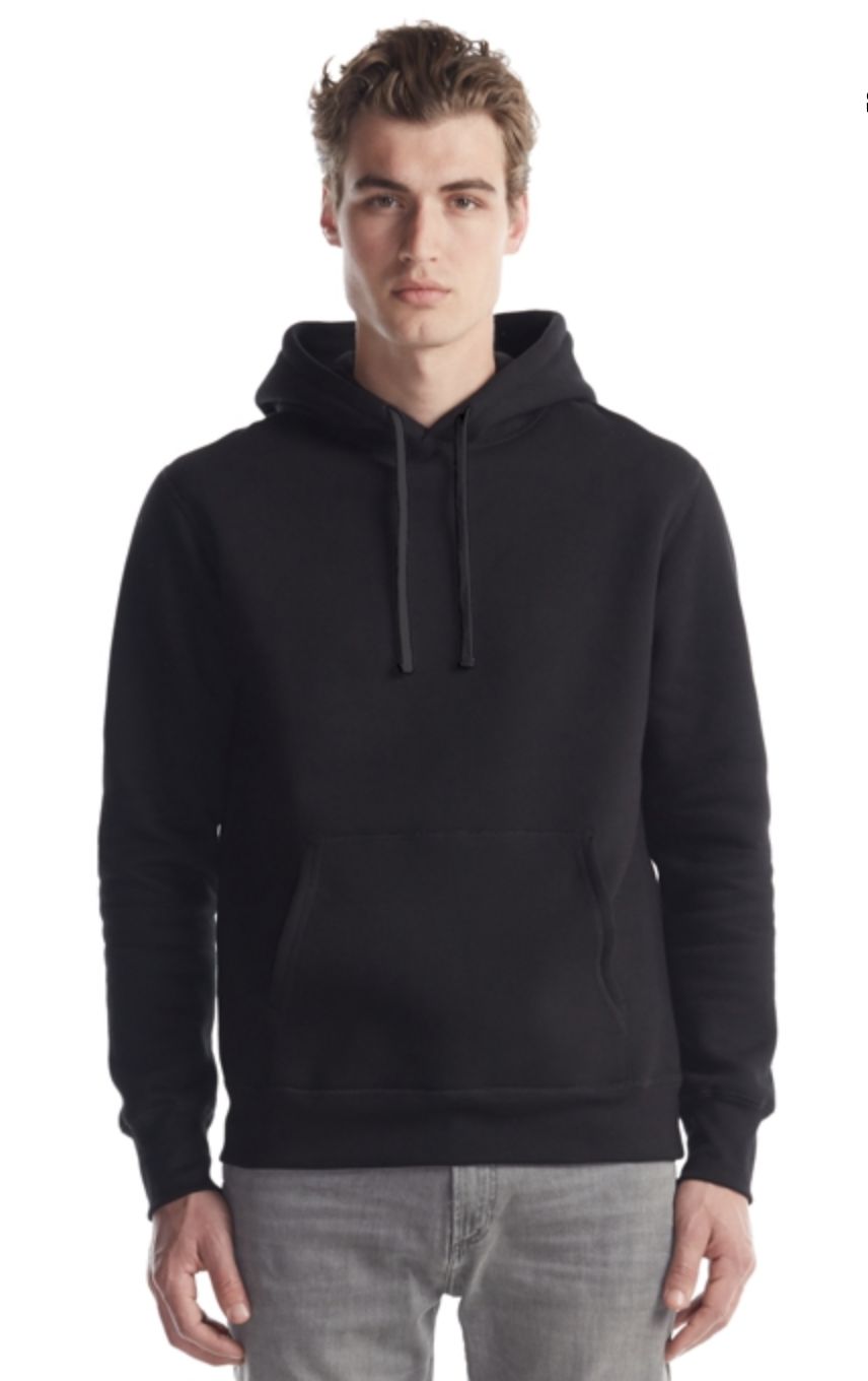 Premium Eco-Fleece Hooded Sweatshirt, Colour: Black, Size: XS