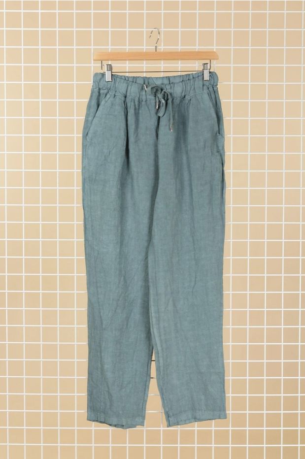 Nettle Linen Pants, Colour: Ocean