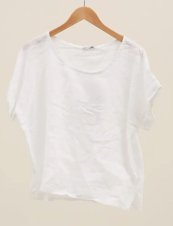 Linen Top, Colour: White