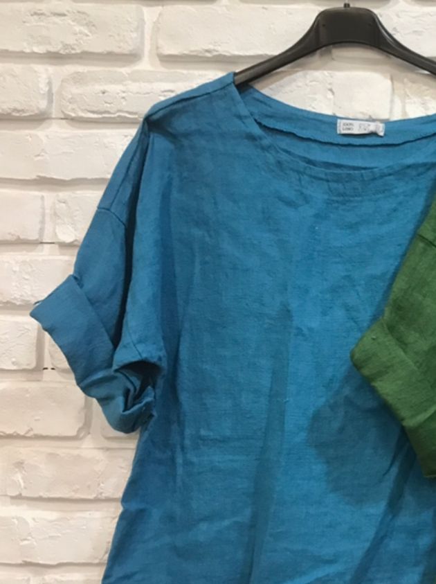 Magnolia Linen Top, Colour: Teal