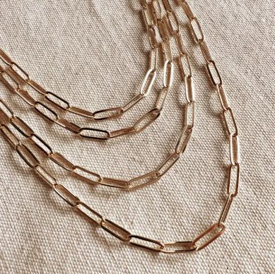 18KGF 14mm  Classic Paperclip Chain