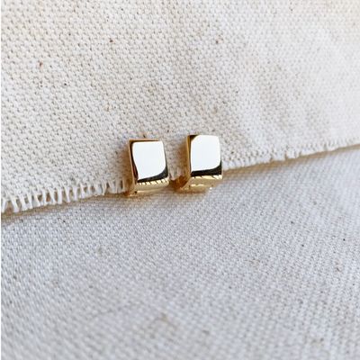 18KGF Square Clicker Earrings