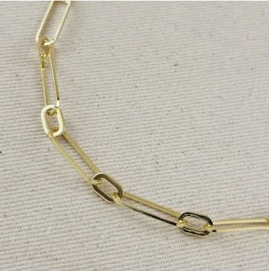 18k GF Oversized Paperclip Necklace