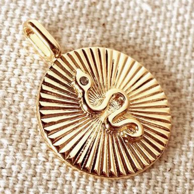 18k GF Serpent Pendant