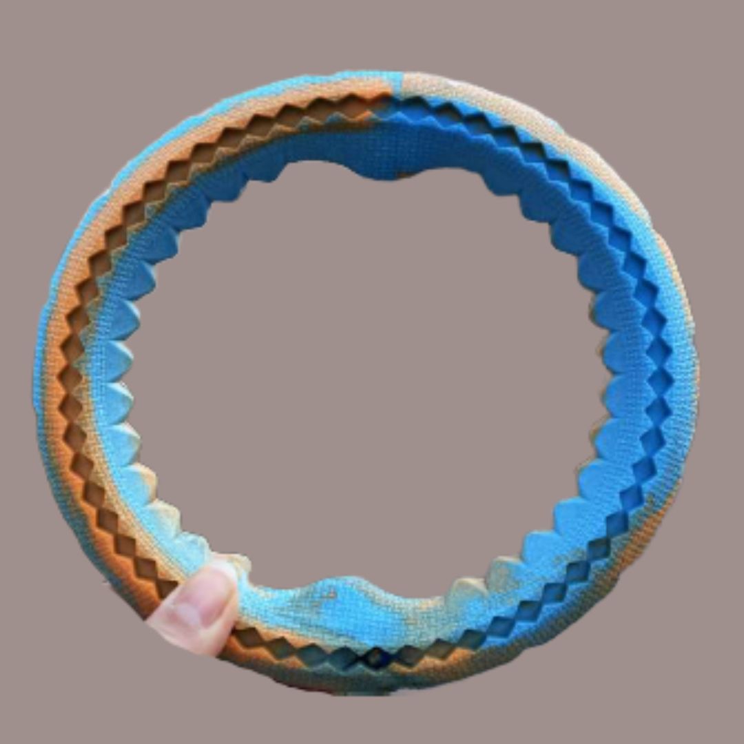 Teething Rings, Colour: Blue with Orange, Size: Single