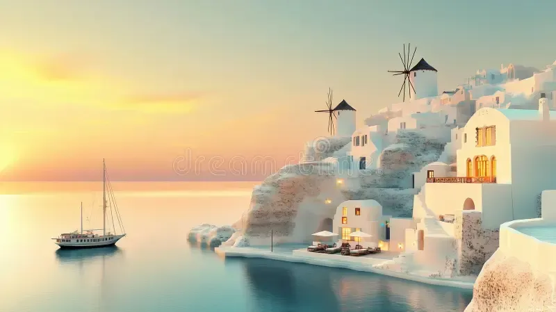 Yate + Atardecer en Santorini