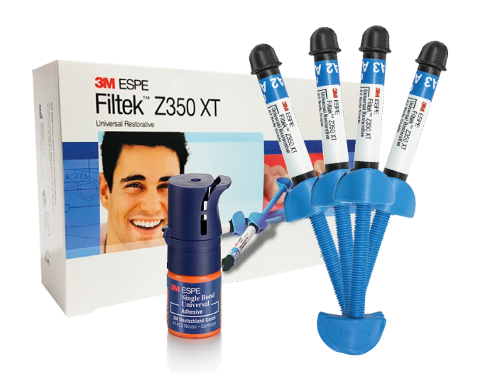Kit Filtek™ Z350 XT 4 jeringas + Adhesivo Single Bond Universal 5ml