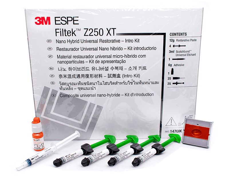 Kit Filtek™ Z250 XT 4 jeringas + Adhesivo Single Bond