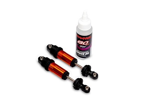 Traxxas Orange Aluminum GT-Maxx Front Shocks (2)