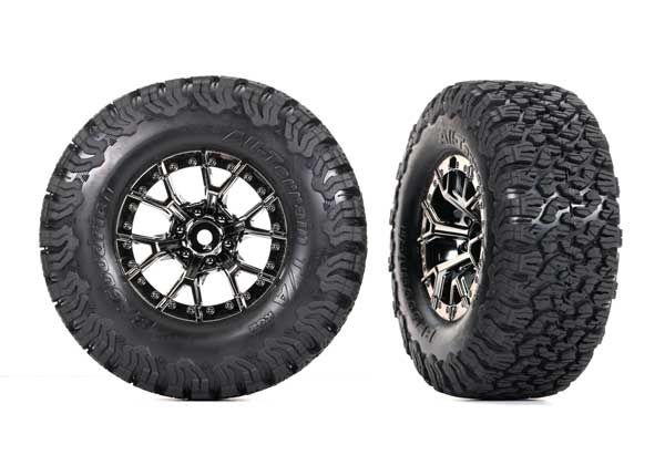 Traxxas Ford Raptor R Black Rear Wheels with BFG Tires (2)