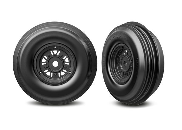 Traxxas 3.2&quot; Funco Front Wheels &amp; Ribbed Tires (2)