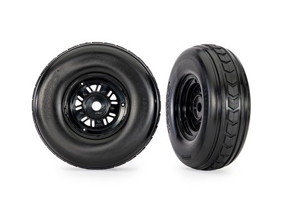 Traxxas 3.2&quot; Funco Black Front Wheels &amp; Arrow Tires (2)