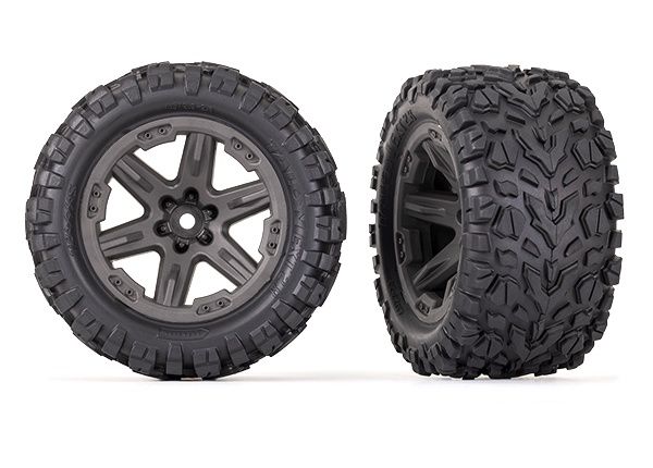 Traxxas RXT 2.8&quot; Gray Wheels &amp; Talon EXT Tires (2)