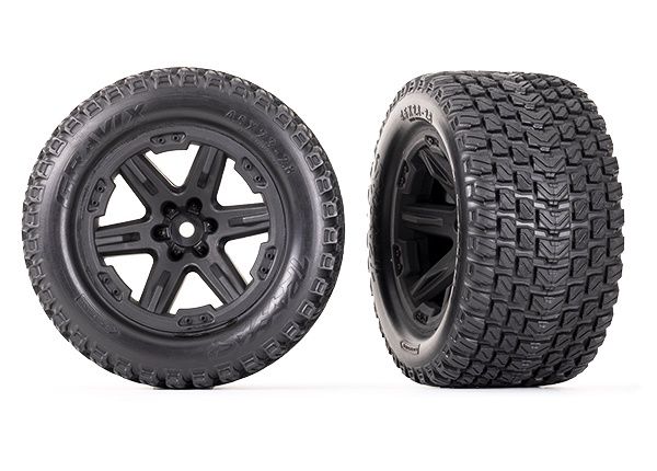 Traxxas RXT 2.8&quot; Black Wheels &amp; Gravix Tires (2)