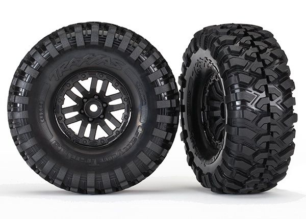 Traxxas 1.9&quot; Black TRX Wheels with Canyon Trail Tires (2)