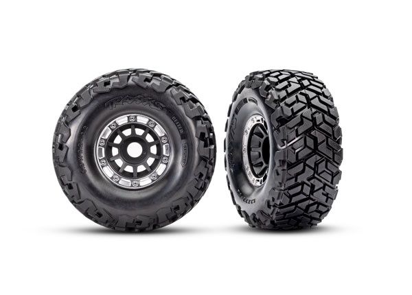 Traxxas Black &amp; Satin Wheels w/ Maxx SC Belted Tires (2)