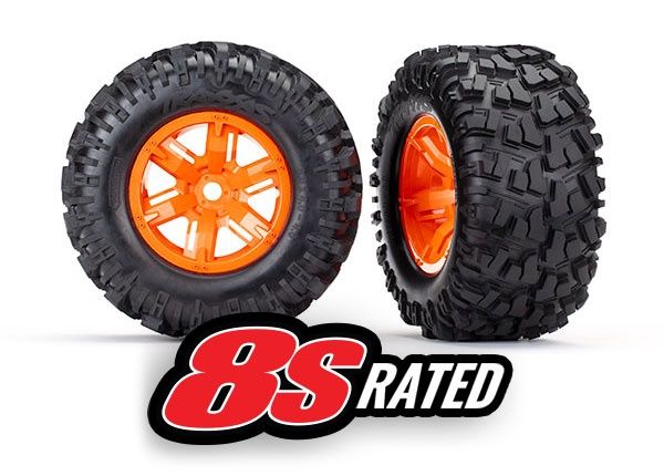 Traxxas X-Maxx Orange Wheels w/ Maxx AT Tires (2)