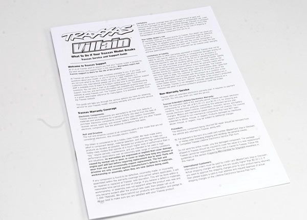 Traxxas Printed Villain Instructions