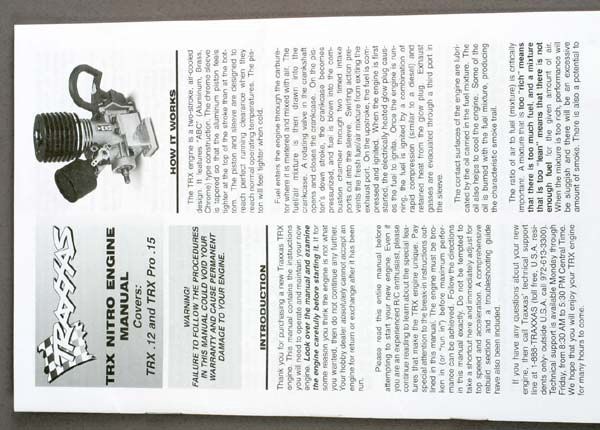 Traxxas TRX Pro.15 Engine Manual