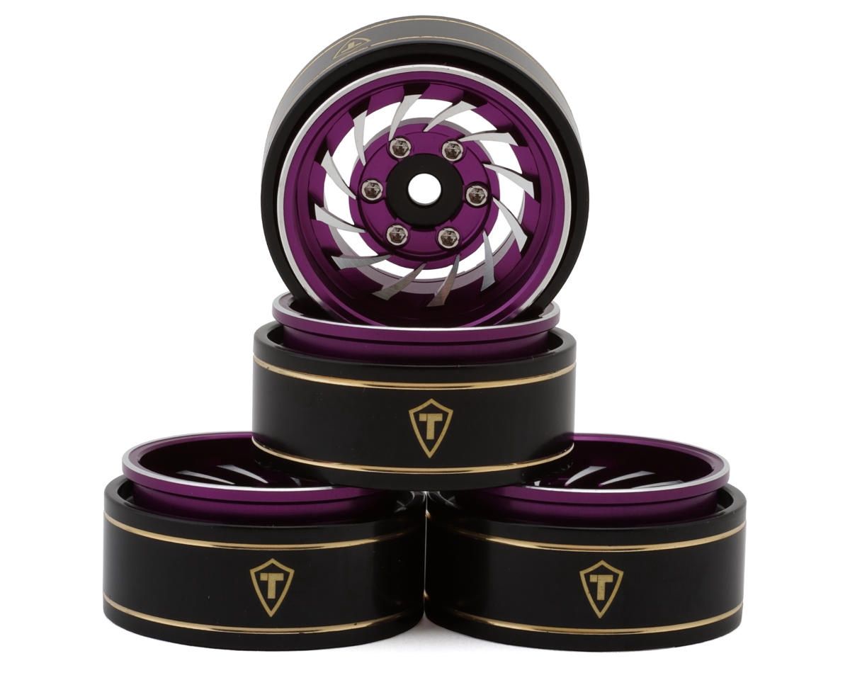 Treal Hobby Type L 1.0" Aluminum Cyclone Beadlock Wheels (Purple) (4) (27.5g ea)