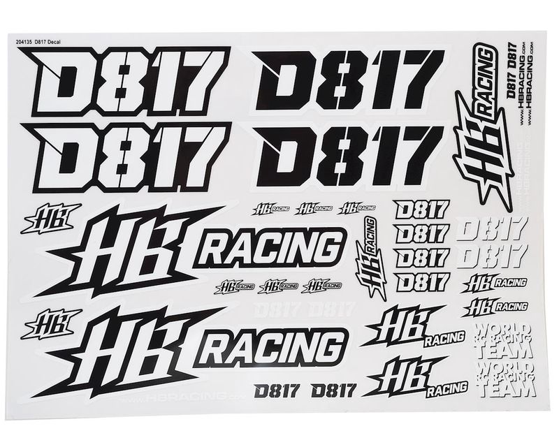 H3r Performance Sticker HB Racing D817 Sticker sheet