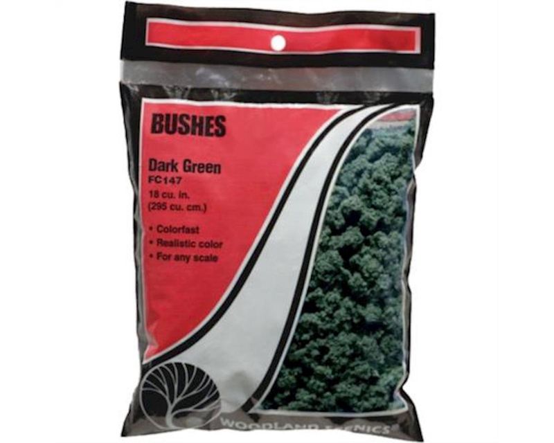 Woodland Scenics Bushes Bag, Dark Green/18 cu. in.